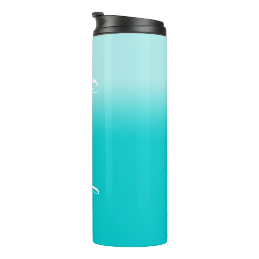 暗淡い色の色ターコイズ勾配 タンブラー (回転右)