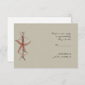 暗灰色および蜜柑の海岸の結婚式の応答カード 出欠カード (正面/裏面)