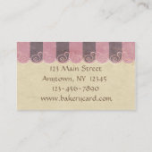 暗灰色のピンクのカップケーキのベーカリーの名刺 名刺 (裏面)