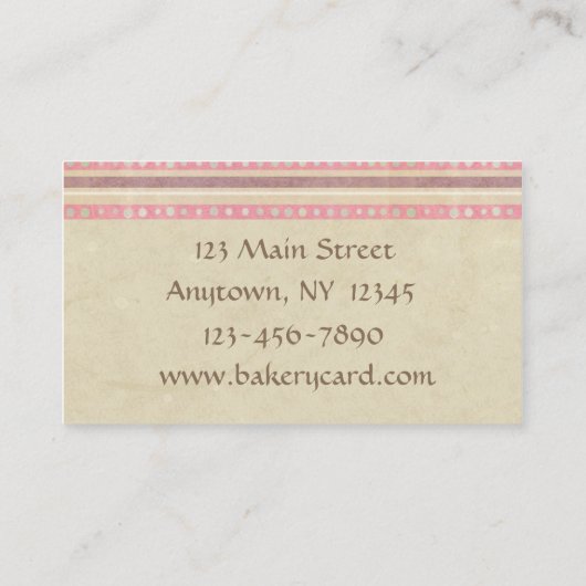 暗灰色のピンクはベーカリーを固めます 名刺 (裏面)