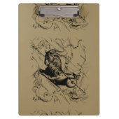 暗灰色の山羊座の星座Hevelius 1690年 クリップボード (正面)