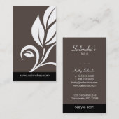 暗灰色の灰色の葉のサロンのスパの名刺 名刺 (正面/裏面)