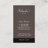 暗灰色の灰色の葉のサロンのスパの名刺 名刺 (裏面)