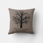 暗灰色の系譜、黒い木、8つの名前及び日付 クッション (裏面)