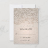 暗灰色の華麗さの結婚式の応答 出欠カード (正面)