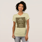 暗灰色は平静およびあなたの文字を容易に保ちます Tシャツ (正面フル)