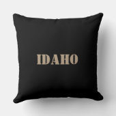 暗灰色または灰色のアイダホのタイポグラフィの装飾用クッション クッション (裏面)