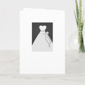 暗灰色背景のウェディングドレス  ブライズメイド 招待状 (裏面)