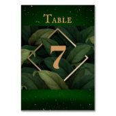 暗王室の緑葉金ゴールド結婚枠 テーブルナンバー (正面)