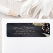 暗田舎植物の緑の差出人住所 ラベル (インサイチュ)