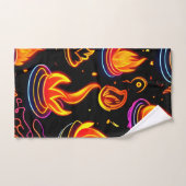 暗白熱［赤熱］光を放ついキャンバス上の炎アイコン バスタオルセット (ハンドタオル)