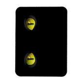 暗白熱［赤熱］光を放つい中の黒猫の目 マグネット (縦)