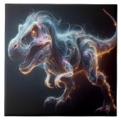 暗白熱［赤熱］光を放つい環境の恐竜 タイル (正面)