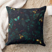 暗白熱［赤熱］光を放つ葉の昆虫 クッション (ブランケット)