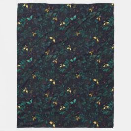 暗白熱［赤熱］光を放つ葉の昆虫 フリースブランケット