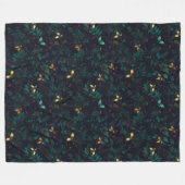 暗白熱［赤熱］光を放つ葉の昆虫 フリースブランケット (正面(横))