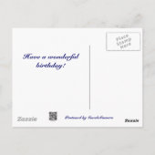 暗相タイガーアゲハチョウ蝶誕生日 ポストカード (裏面)