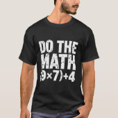 暗算してね 67 おもしろ 数学教師 メモ Tシャツ (正面)