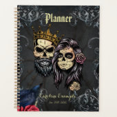 暗素晴らしいゴシッ結婚クのスカルとデザイン プランナー手帳 (正面)