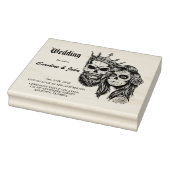 暗素晴らしいゴシッ結婚クのスカルとデザイン ラバースタンプ (スタンプ)