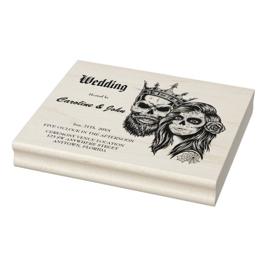 暗素晴らしいゴシッ結婚クのスカルとデザイン ラバースタンプ (スタンプ)