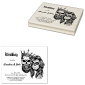 暗素晴らしいゴシッ結婚クのスカルとデザイン ラバースタンプ (押印)