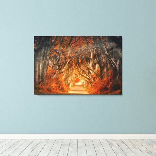 暗素晴らし色の垣根 キャンバスプリント (インサイチュ (ウッドフロア))