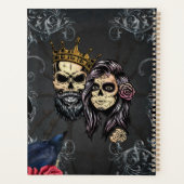 暗素晴らし色ゴシ結婚ックのスカルデザイン プランナー手帳 (裏面)