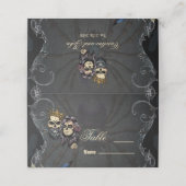 暗素晴らし色ゴシ結婚ックのスカルデザイン プレイスカード (外部開封)