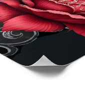 暗素晴らし色ゴシ結婚ックのスカルデザイン ポスター (角)