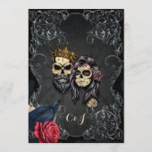 暗素晴らし色ゴシ結婚ックのスカルデザイン メニュー (裏面)