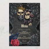 暗素晴らし色ゴシ結婚ックのスカルデザイン メニュー (正面)