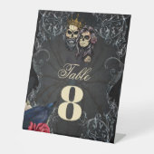 暗素晴らし色ゴシ結婚ックのスカルデザイン 台座サイン (正面)