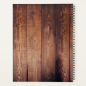 暗素朴いバーンウッドトレンディーパーソナライズされた プランナー手帳 (裏面)