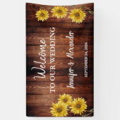 暗素朴いバーンドウッドひまわり結婚花 横断幕 (縦)