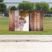 暗素朴いバーンドウッドへようこそ結婚写真 横断幕 (インサイチュ)