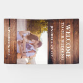 暗素朴いバーンドウッドへようこそ結婚写真 横断幕 (横)