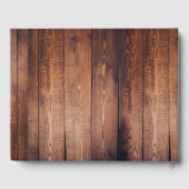 暗素朴い木の花嫁と花婿の写真結婚の ゲストブック (裏面)