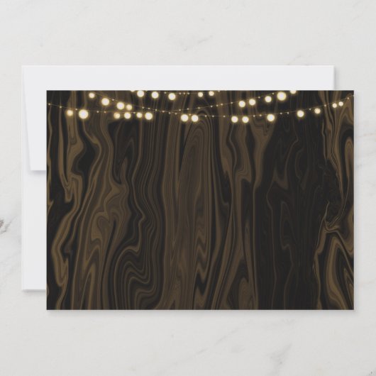 暗素朴い木材とライト写真の日付を保存 招待状 (裏面)