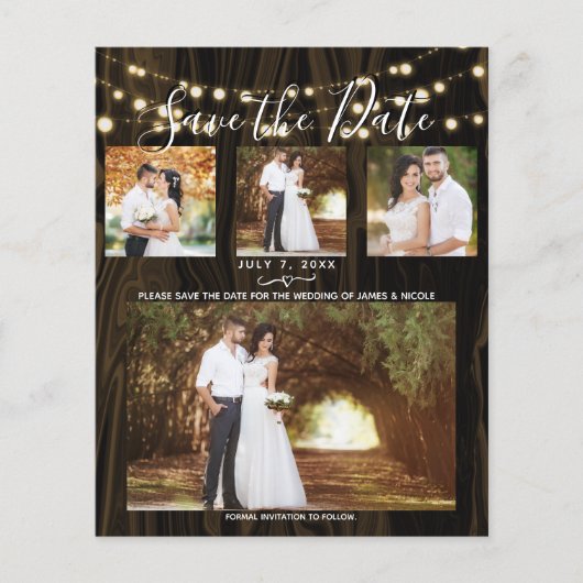 暗素朴い木材とライト4写真の保存日付 (正面)