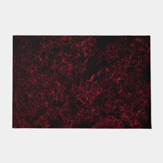 暗素朴い赤の背景にスポンジ状の赤 ドアマット (正面)