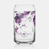 暗素朴エレガント紫の牡丹 ガラス缶 (正面)