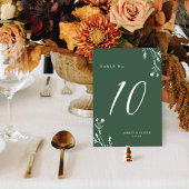 暗素朴エレガント緑の野の花ボホ結婚の テーブルナンバー