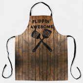 暗素朴動揺していアウトドアズバーンウッドパターン エプロン (正面)