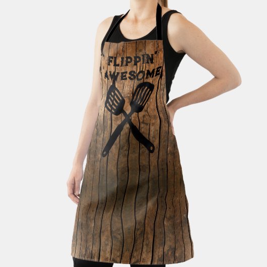 暗素朴動揺していアウトドアズバーンウッドパターン エプロン (インサイチュ)