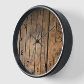 暗素朴動揺していアウトドアズバーンウッドパターン 壁時計 (傾斜)