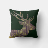 暗素朴緑の森の鹿 クッション (裏面)