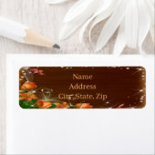 暗素朴色のフローラバタフライ結婚のアドレス ラベル (インサイチュ)
