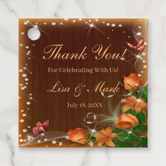 暗素朴色のフローラバタフライ結婚ズ フェイバータグ (正面)