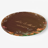 暗素朴色のフローラバタフライ結婚ズ ペーパープレート (アングル)